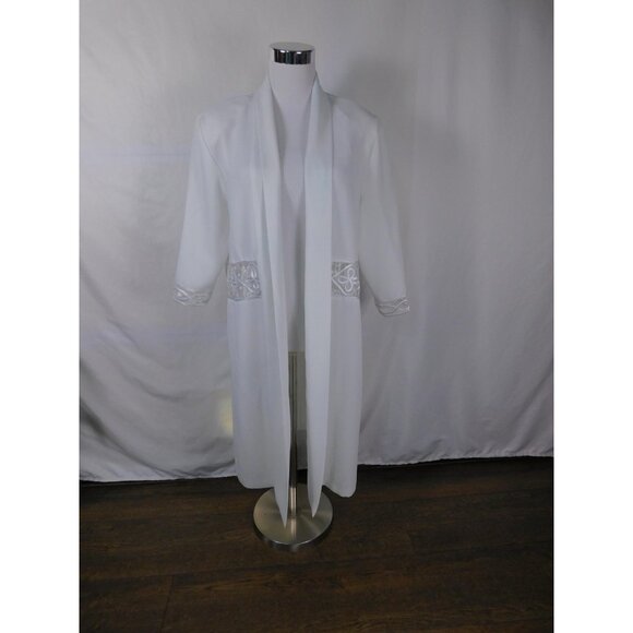 Positive Influence Duster Jacket Womens 10 Sheer Embroidered Open Front Made USA - Picture 1 of 12